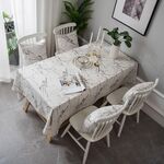 Tovaglia minimalista con motivo in marmo Tovaglia in cotone e lino Panno antipolvere per armadietto, dimensioni: 60x60cm (bianco)