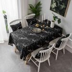 Tovaglia minimalista con motivo in marmo Tovaglia in cotone e lino Panno antipolvere per armadietto, dimensioni: 90x90cm (nero)