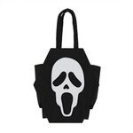 Borsa per caramelle in feltro di Halloween, costume da festa, borsa tridimensionale, colore: teschio spaventato