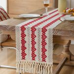 Tovaglia da tavolo ricamata con asciugamano natalizio da 33x122 cm, semplice tovaglia (anello d'amore)