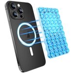 Supporto per telefono cellulare in silicone con impugnatura a ventosa magnetica (blu)