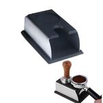 Acciaio inossidabile Silicone Espresso Coffee Tamper Stand Barista Tool Pad in polvere Hammer Pad (nero)