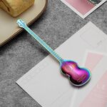 Cucchiaio da caffè in acciaio inossidabile Cucchiaio a forma di strumento musicale creativo, Stile: chitarra, Colore: colorato