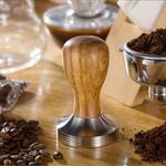 Polvere di caffè integrata con manico in legno massello in acciaio inossidabile, specifica: 57,5 ​​mm, colore: manico in palissandro
