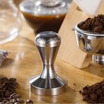Polvere di caffè integrata con manico in legno massello in acciaio inossidabile, specifica: 58 mm, colore: integrazione in acciaio inossidabile