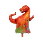2 Pz Dinosauro Modellazione di alluminio Foil Balloon Bambino Bambini Decorazione di compleanno Decorazioni per feste Giocattolo, Dimensioni: Grande, Stile: Tyrannosauro rosso