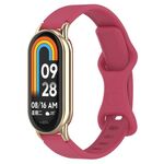 Cinturino per orologio in silicone con fibbia a farfalla da 12 mm (rosso vino)