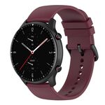 Cinturino per orologio in silicone con cinturino tondo da 22 mm (rosso vino)