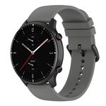 Cinturino per orologio in silicone con punta tonda da 22 mm (grigio scuro)