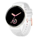 Cinturino per orologio in silicone con fibbia in oro rosa goffrato da 20 mm (bianco)
