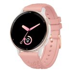 Cinturino per orologio in silicone con fibbia in oro rosa goffrato da 20 mm (rosa)