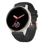 Cinturino per orologio in silicone con fibbia in oro rosa goffrato da 20 mm (nero)