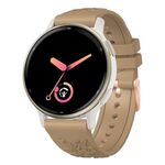 Cinturino per orologio in silicone con fibbia in oro rosa goffrato da 20 mm (cachi)