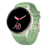 Cinturino per orologio in silicone con fibbia in oro rosa goffrato da 20 mm (verde chiaro)