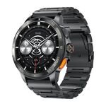 AK77 BT Call Smart Watch, supporta ossigeno nel sangue / pressione sanguigna / frequenza cardiaca / monitoraggio della salute sportiva (acciaio nero)