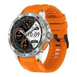 AK77 BT Call Smart Watch, supporta ossigeno nel sangue / pressione sanguigna / frequenza cardiaca / monitoraggio della salute sportiva (silicone arancione)