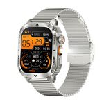 AK80 BT Call Smart Watch, supporta ossigeno nel sangue / pressione sanguigna / frequenza cardiaca / monitoraggio della salute sportiva (acciaio a maglie argentate)