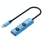 YCE V297A Adattatore HUB USB-C / Type-C 7 in 1 con supporto per uscita 8K (blu)