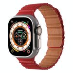 Cinturino magnetico in pelle PU per Apple Watch 46 mm / 49 mm / 45 mm / 44 mm (rosso)