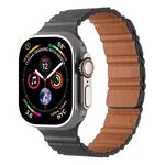 Cinturino in pelle PU magnetico per Apple Watch 46 mm / 49 mm / 45 mm / 44 mm (grigio)