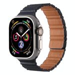 Cinturino magnetico in pelle PU per Apple Watch 46 mm / 49 mm / 45 mm / 44 mm (blu scuro)