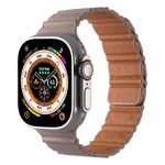 Cinturino magnetico in pelle PU per Apple Watch 42 mm / 41 mm / 40 mm / 38 mm (cachi)