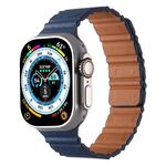 Cinturino magnetico in pelle PU per Apple Watch 42 mm / 41 mm / 40 mm / 38 mm (blu notte)