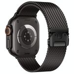 Cinturino per Apple Watch 46mm / 49mm / 45mm / 44mm xDfind Umbrella Buckle Think Milanese in acciaio inossidabile (nero)