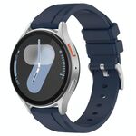 Cinturino per orologio in silicone con fibbia in acciaio tinta unita a testa piatta da 20 mm (blu navy)