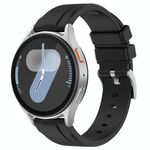 Cinturino per orologio in silicone con fibbia in acciaio tinta unita a testa piatta da 20 mm (nero)