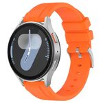 Cinturino per orologio in silicone con fibbia in acciaio tinta unita a testa piatta da 22 mm (arancione)