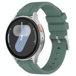 Cinturino per orologio in silicone con fibbia in acciaio tinta unita a testa piatta da 22 mm (verde oliva)