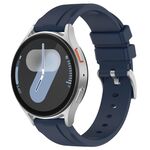 Cinturino per orologio in silicone con fibbia in acciaio tinta unita a testa piatta da 22 mm (blu navy)