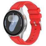 Cinturino per orologio in silicone con fibbia in acciaio tinta unita a testa piatta da 22 mm (rosso)