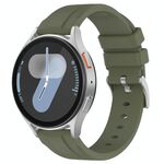 Cinturino per orologio in silicone con fibbia in acciaio tinta unita a testa piatta da 22 mm (verde militare)