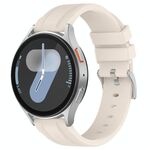 Cinturino per orologio in silicone con fibbia in acciaio tinta unita a testa piatta da 22 mm (Starlight)