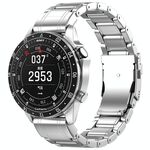 Per cinturino per orologio in metallo puro titanio con fibbia di sicurezza da 22 mm Gamin (argento)
