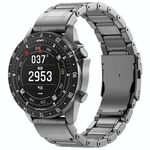 Cinturino per orologio in metallo puro titanio con fibbia di sicurezza da 26 mm per Gamin (grigio)