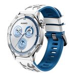 Cinturino per orologio in silicone stampato bicolore da 22 mm (bianco e blu)