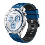 Cinturino per orologio in silicone stampato bicolore da 22 mm (nero e blu)