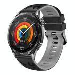 Cinturino per orologio in silicone stampato bicolore da 22 mm (nero grigio)