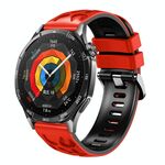 Cinturino per orologio in silicone stampato bicolore da 22 mm (rosso e nero)