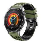 Cinturino per orologio in silicone stampato bicolore da 22 mm (verde militare nero)