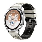 Cinturino per orologio in silicone stampato bicolore da 22 mm (nero sabbia chiaro)
