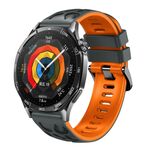 Cinturino per orologio in silicone stampato bicolore da 22 mm (grigio-arancione)