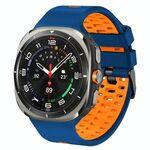 Cinturino traspirante in silicone bicolore per Samsung Galaxy Watch Ultra 47 mm (blu-arancione)