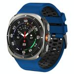 Cinturino traspirante in silicone bicolore per Samsung Galaxy Watch Ultra 47 mm (blu e nero)