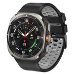 Cinturino traspirante in silicone bicolore per Samsung Galaxy Watch Ultra 47 mm (nero grigio)