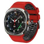 Cinturino traspirante in silicone bicolore per Samsung Galaxy Watch Ultra 47 mm (rosso e nero)