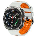 Cinturino traspirante in silicone bicolore per Samsung Galaxy Watch Ultra 47 mm (grigio nebbia arancione)